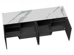 Symphony Sideboard – Marmo Marble Effect | Grey Body &amp; Black Frame