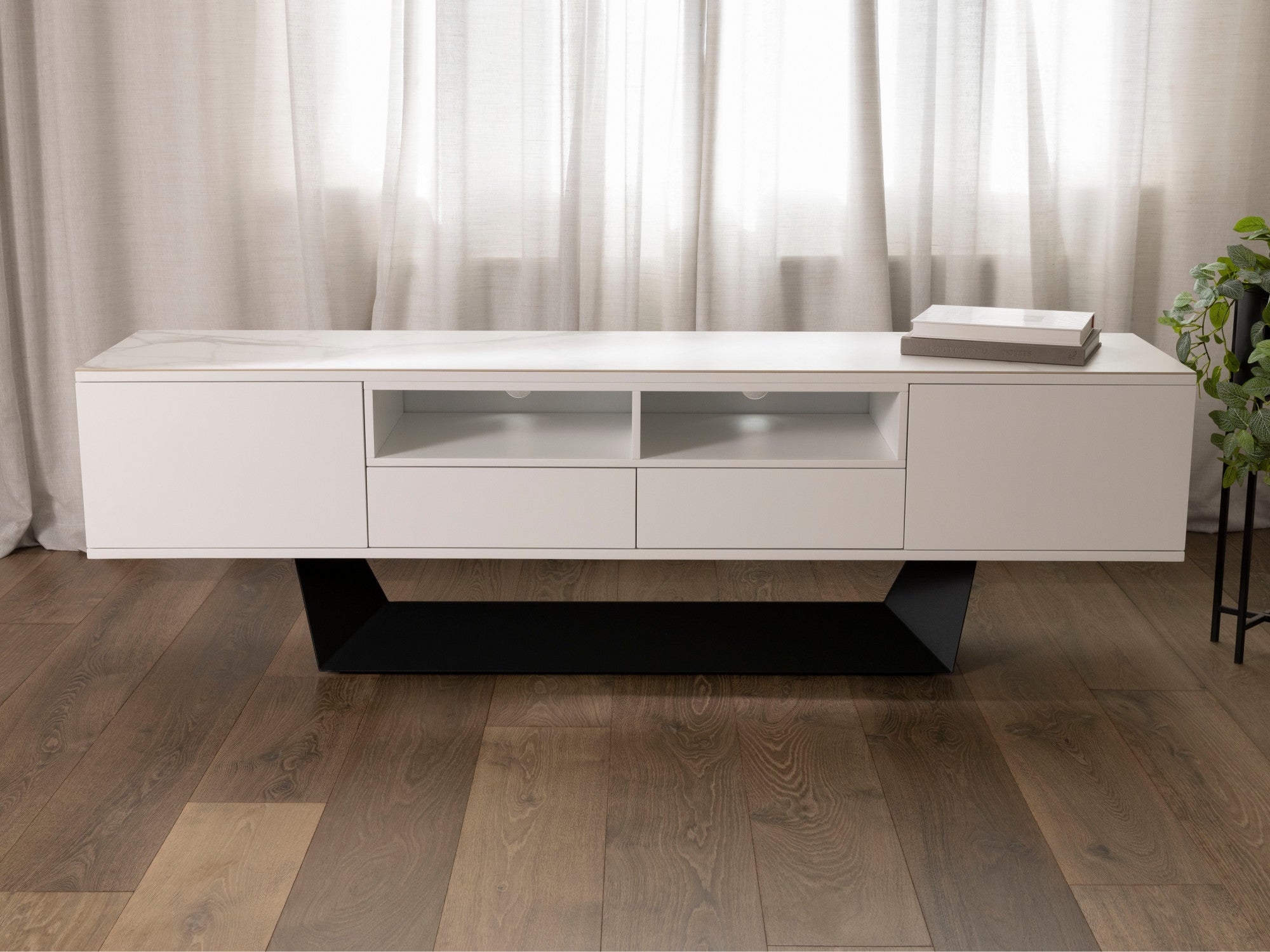 Symphony TV Unit Marmo Ceramic/White MDF