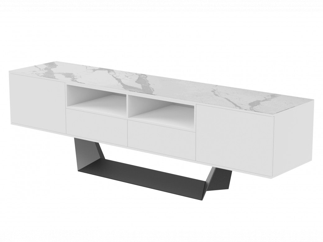 Symphony TV Unit Marmo Ceramic/White MDF