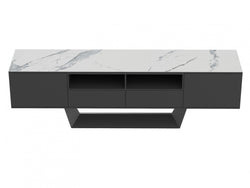Symphony TV Unit – Marmo Marble Effect | Grey Body & Black Frame