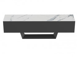 Symphony TV Unit – Marmo Marble Effect | Grey Body & Black Frame