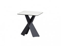 Zulu Side Table -Vermont Marble Effect | Black Frame
