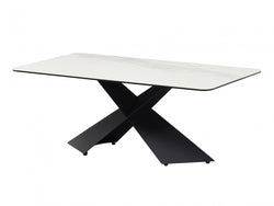 Zulu Coffee Table – Vermont Marble Effect | Black Frame