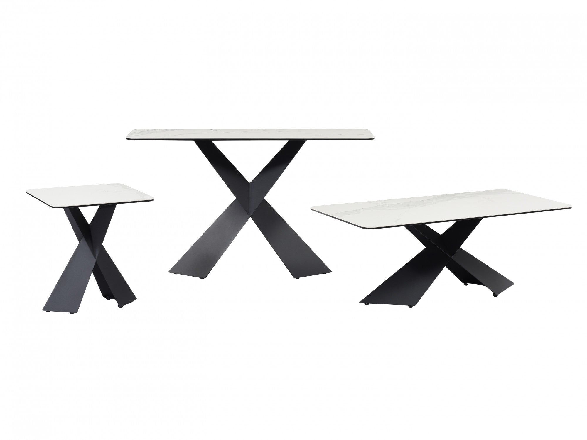 Zulu Coffee Table – Vermont Marble Effect | Black Frame