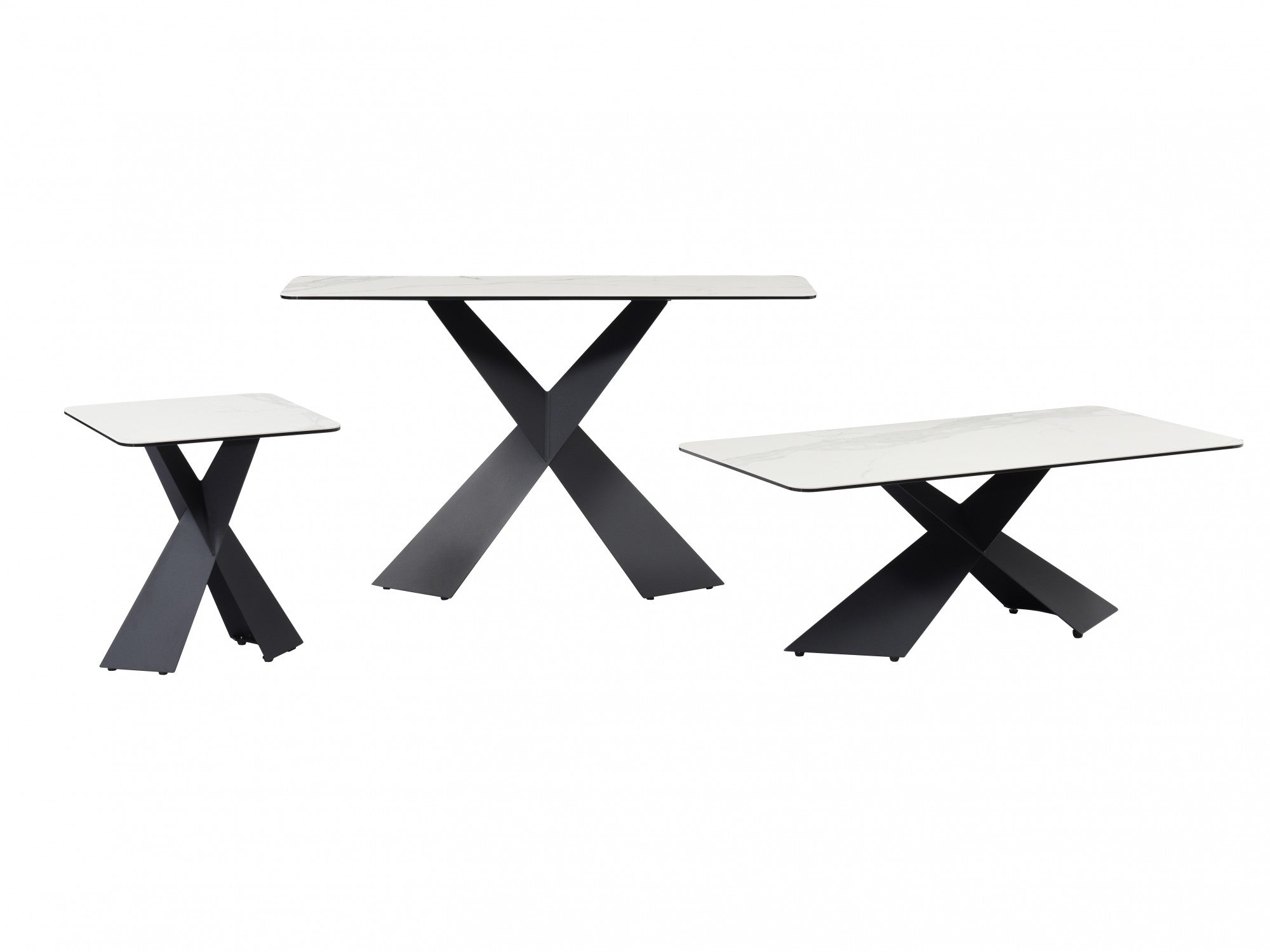Zulu Console Table – Vermont Marble Effect | Black Frame