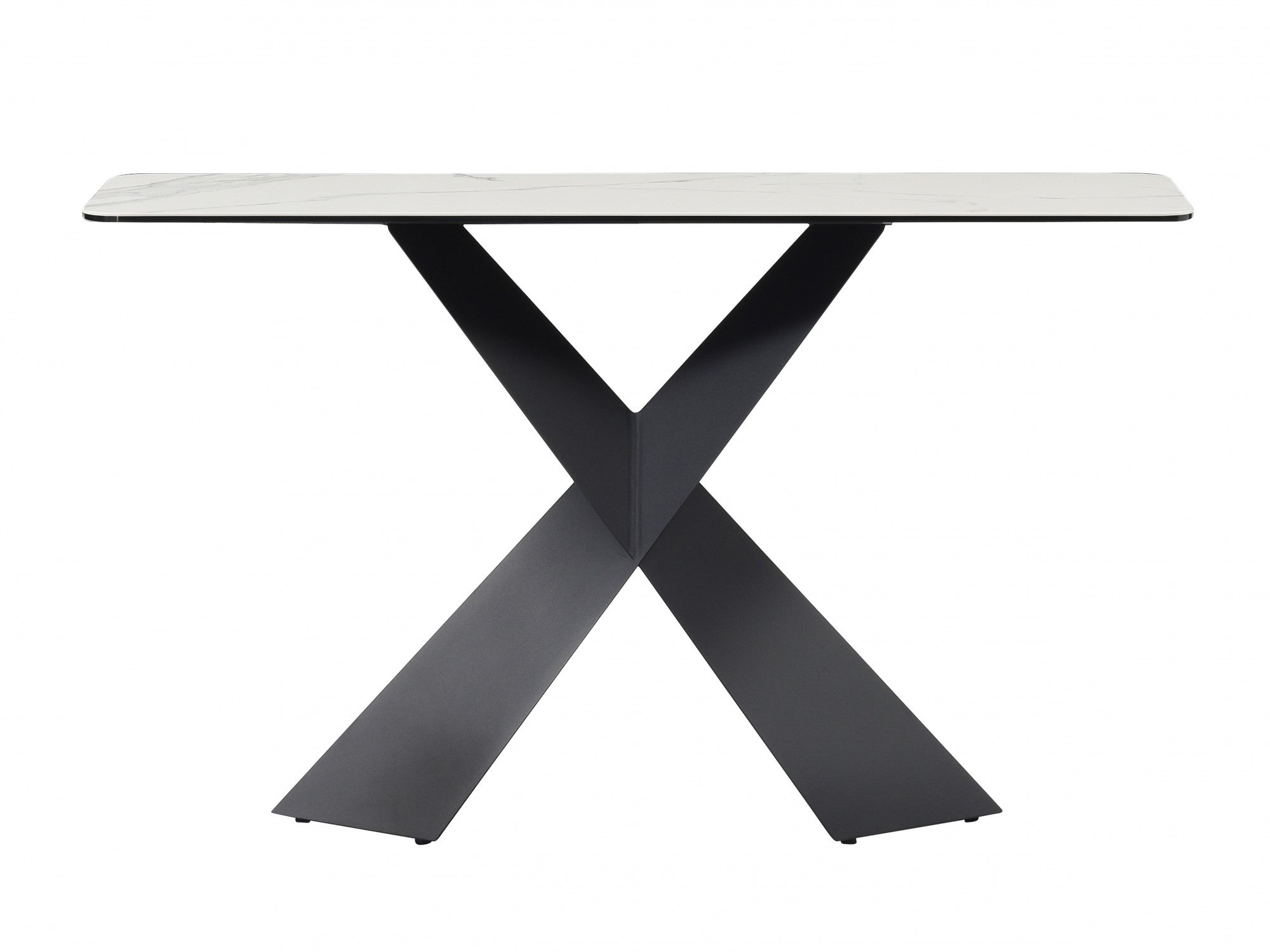Zulu Console Table – Vermont Marble Effect | Black Frame