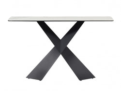 Zulu Console Table – Vermont Marble Effect | Black Frame