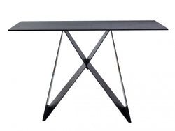 Etna Console Table – Shadow Grey | Italian Ceramic & Black Frame