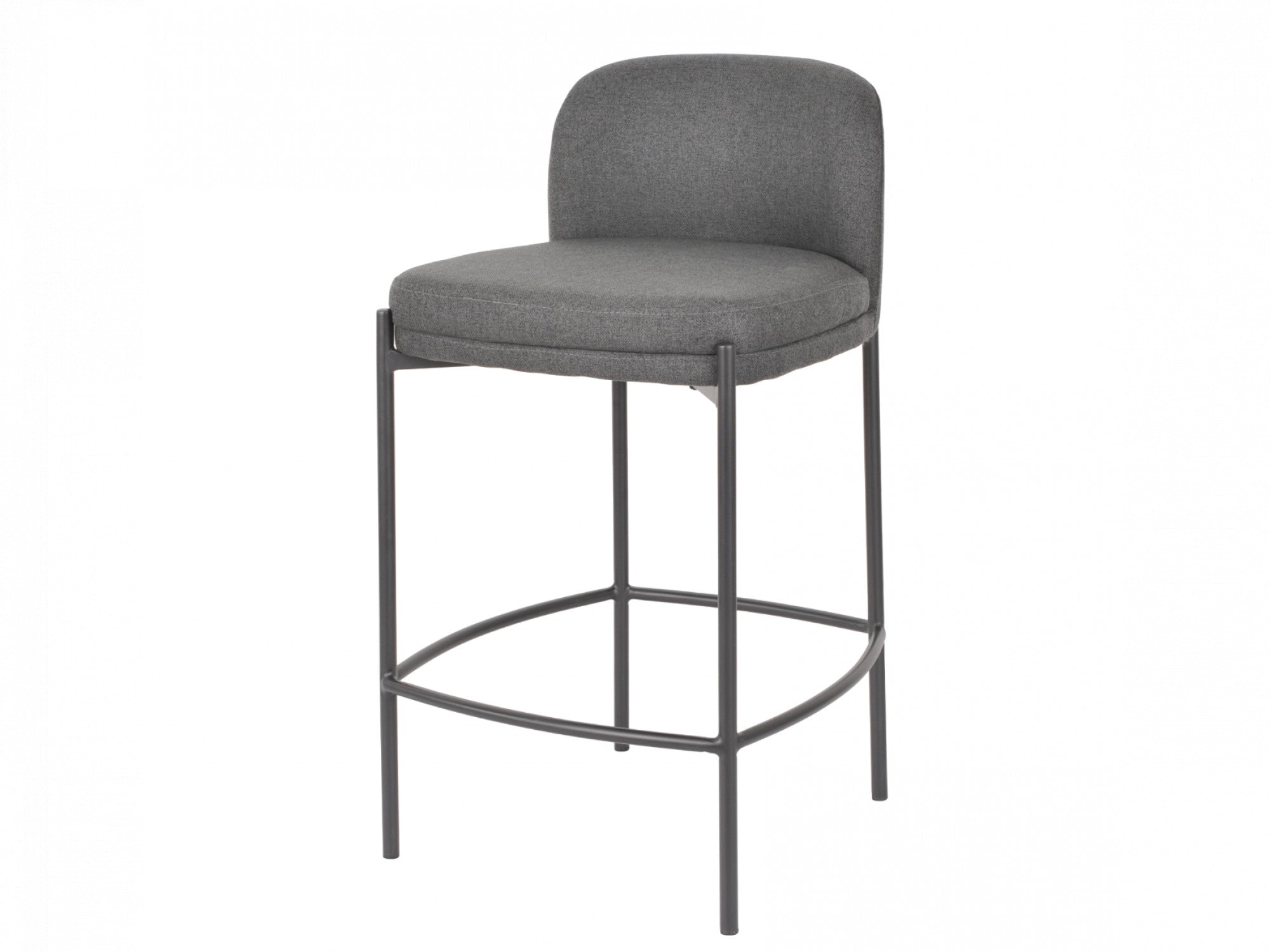 Moritz Bar Stool – Charcoal | Fabric & Black Frame