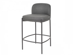 Moritz Bar Stool – Charcoal | Fabric & Black Frame
