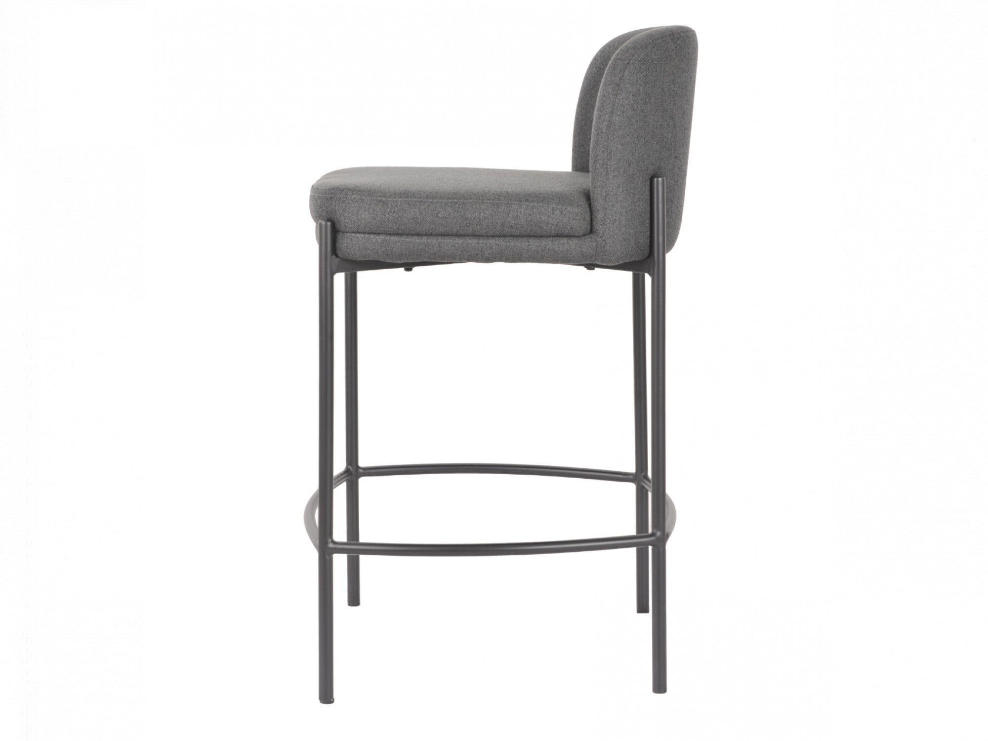 Moritz Bar Stool – Charcoal | Fabric & Black Frame