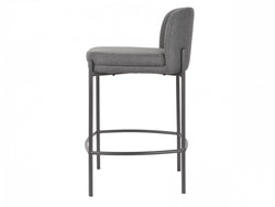 Moritz Bar Stool – Charcoal | Fabric & Black Frame