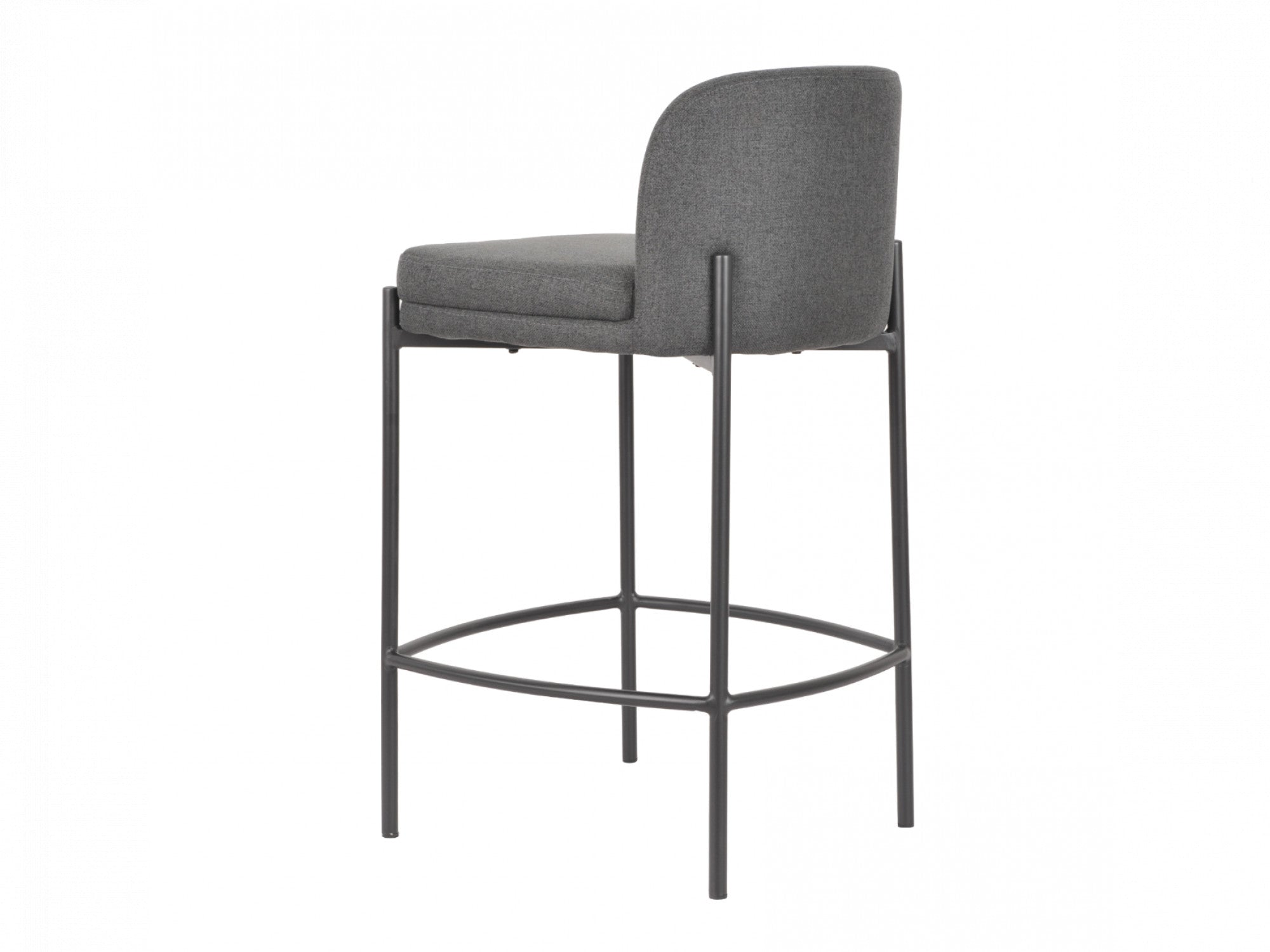 Moritz Bar Stool – Charcoal | Fabric & Black Frame