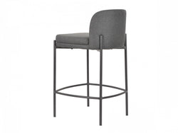 Moritz Bar Stool – Charcoal | Fabric & Black Frame