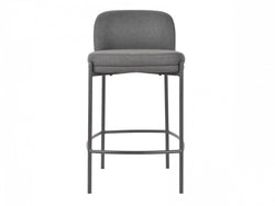 Moritz Bar Stool – Charcoal | Fabric & Black Frame