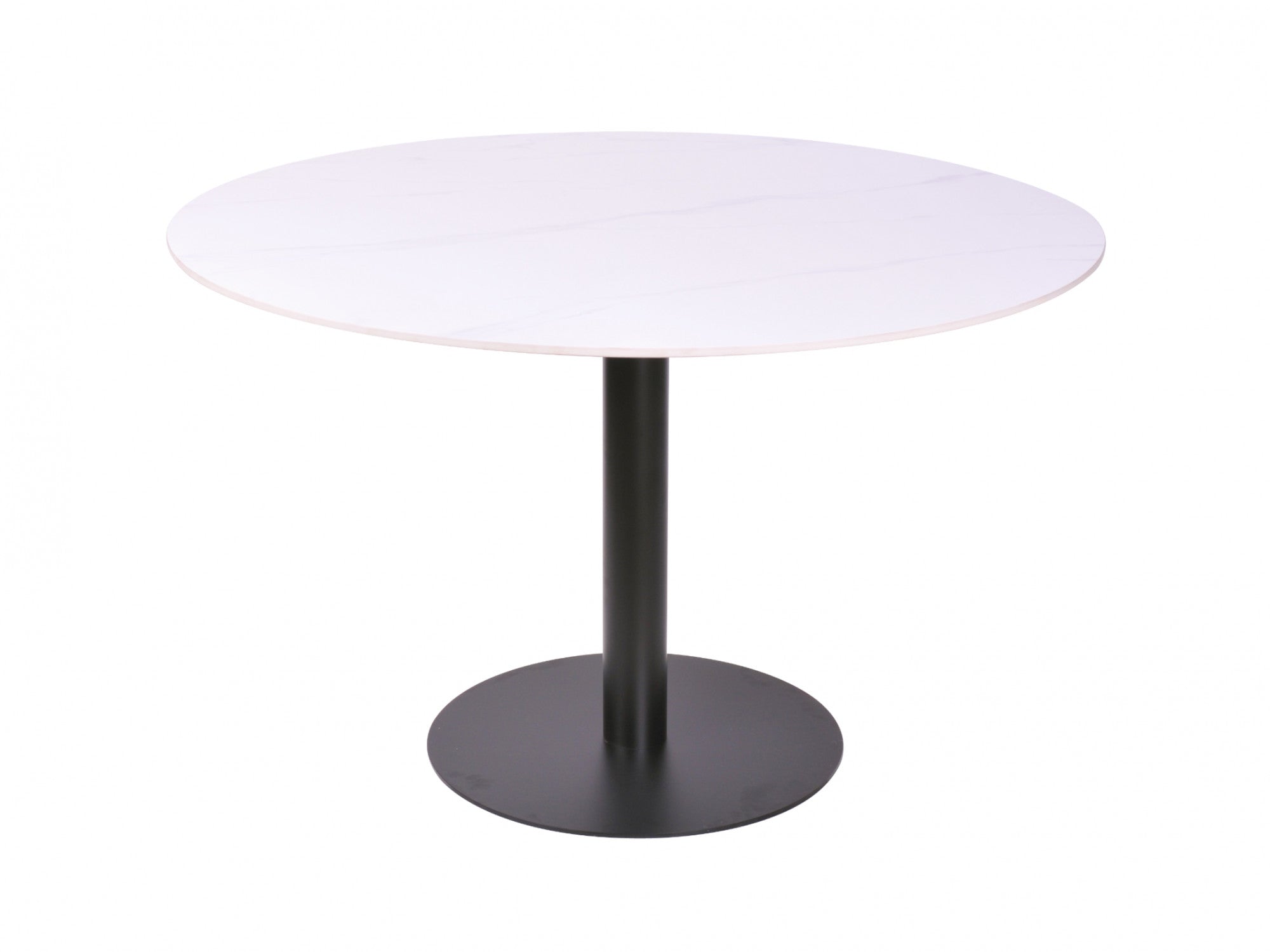 Strato Large Dining Table – White Sevella Marble Effect | Black Frame