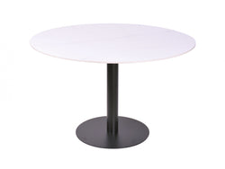 Strato Large Dining Table – White Sevella Marble Effect | Black Frame