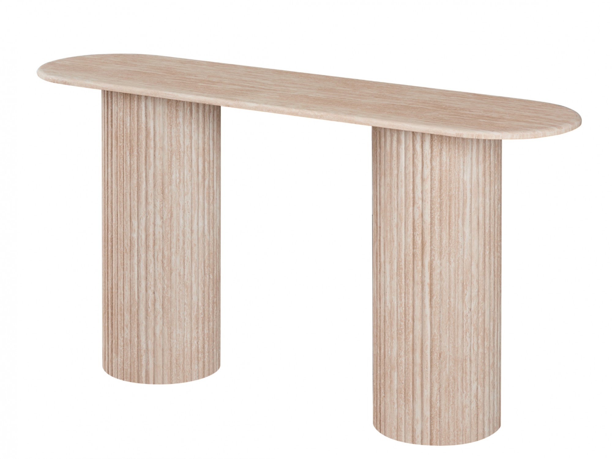 Pompeii Console Table – Travertine | Matching Corrugated MDF Base
