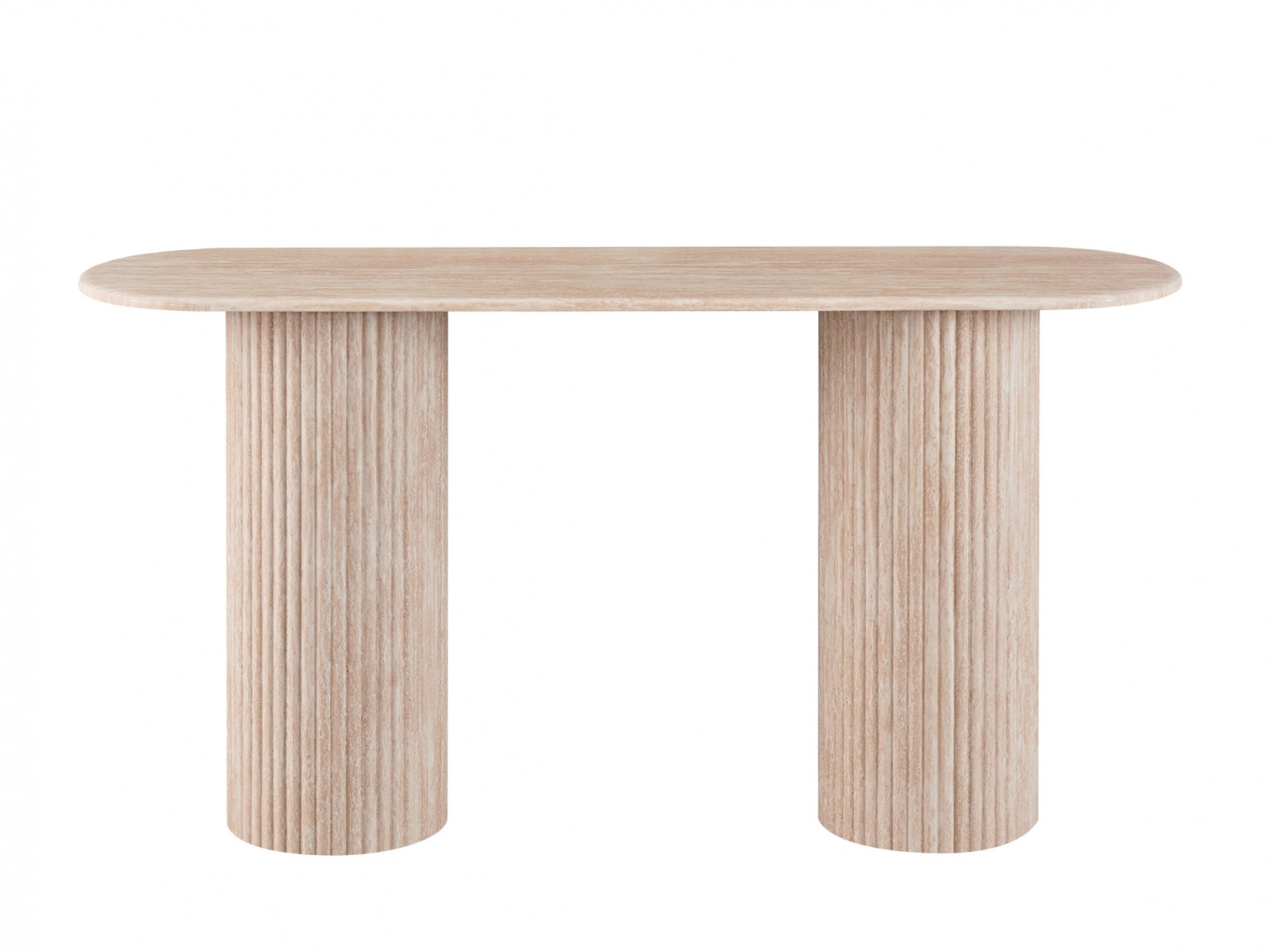 Pompeii Console Table – Travertine | Matching Corrugated MDF Base