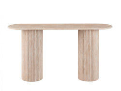 Pompeii Console Table – Travertine | Matching Corrugated MDF Base