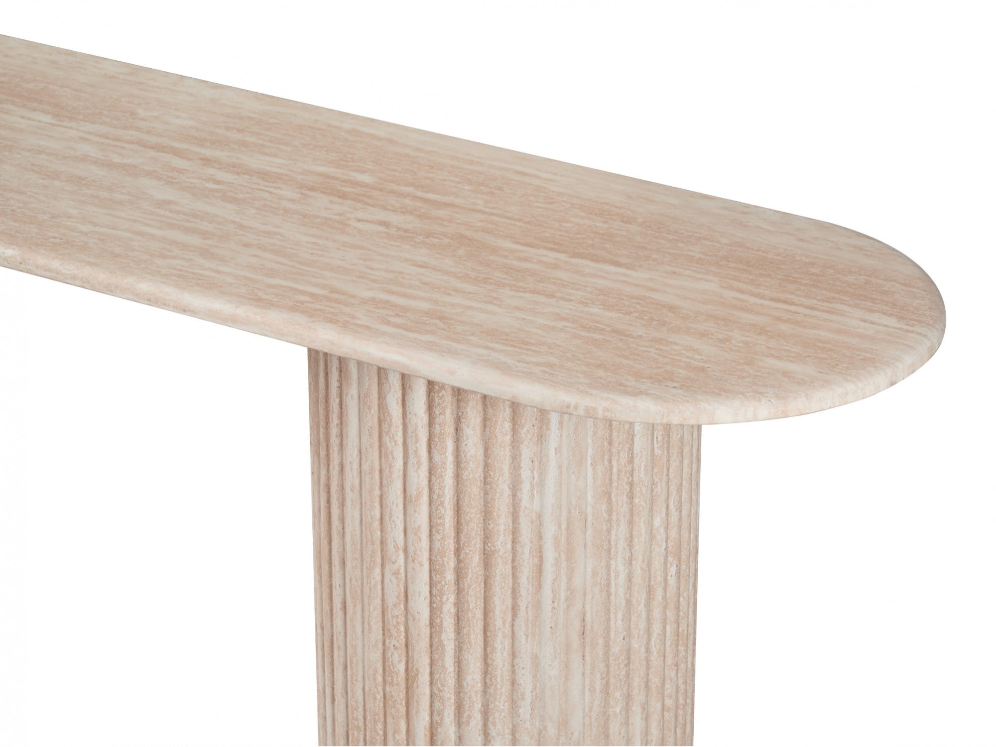 Pompeii Console Table – Travertine | Matching Corrugated MDF Base