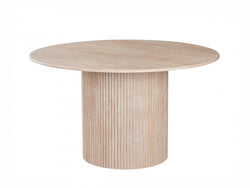Pompeii Dining Table Travertine Round 130cm x75cm