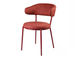 Cannes Dining Chair – Plum | Textured Fabric & Powder-Coated Frame (Set of 2)
