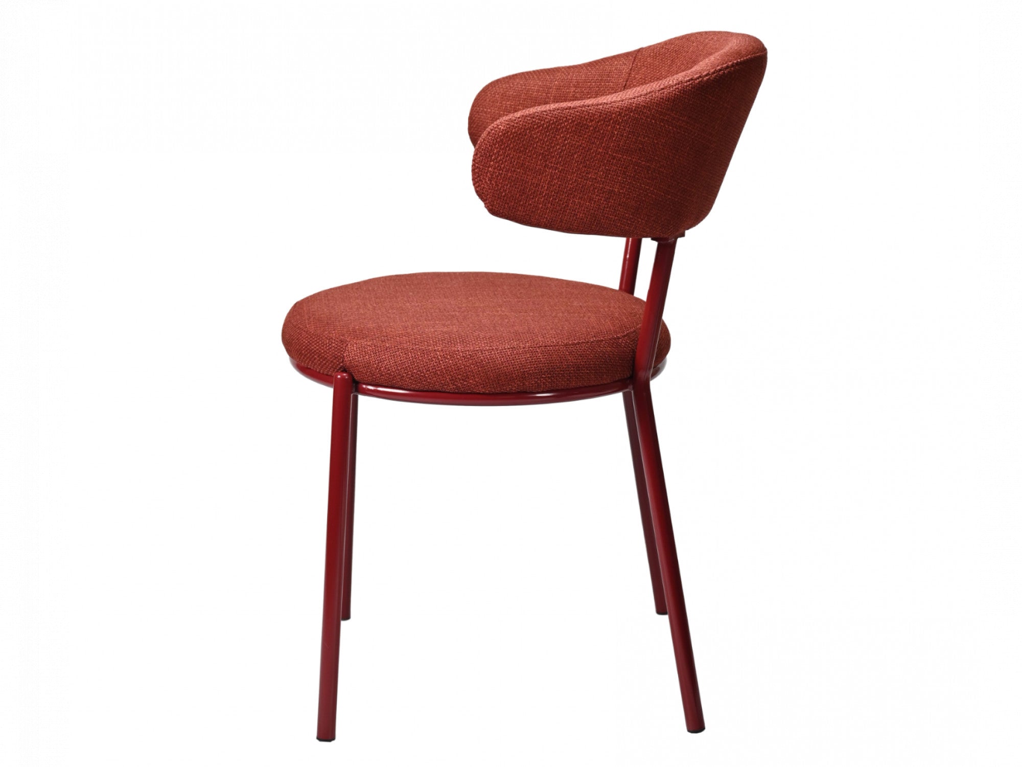 Cannes Dining Chair – Plum | Textured Fabric & Powder-Coated Frame (Set of 2)