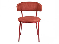 Cannes Dining Chair – Plum | Textured Fabric & Powder-Coated Frame (Set of 2)