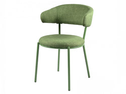 Cannes Dining Chair – Moss | Textured Fabric & Powder-Coated Frame (Set of 2)