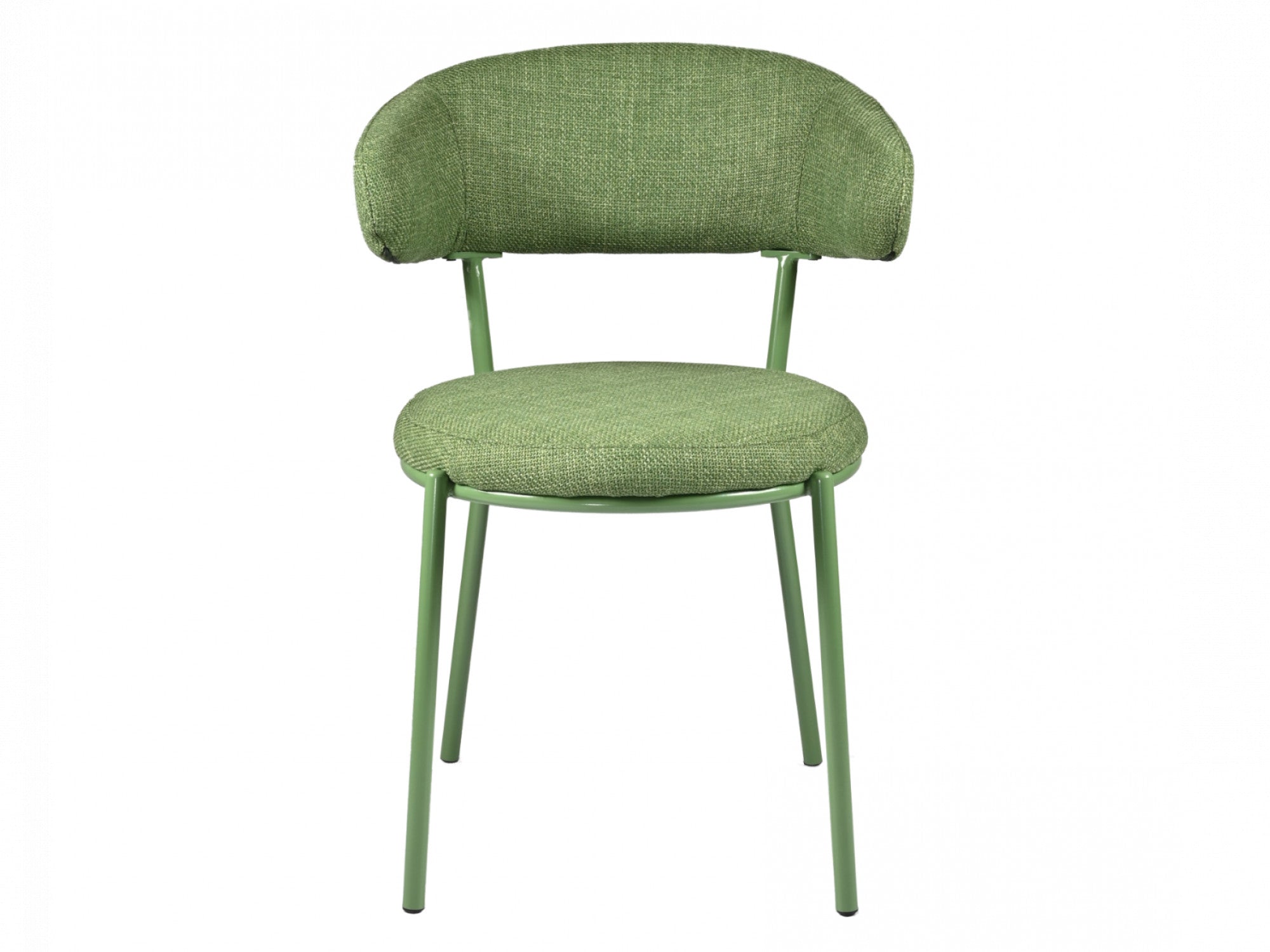 Cannes Dining Chair – Moss | Textured Fabric & Powder-Coated Frame (Set of 2)