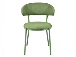 Cannes Dining Chair – Moss | Textured Fabric & Powder-Coated Frame (Set of 2)