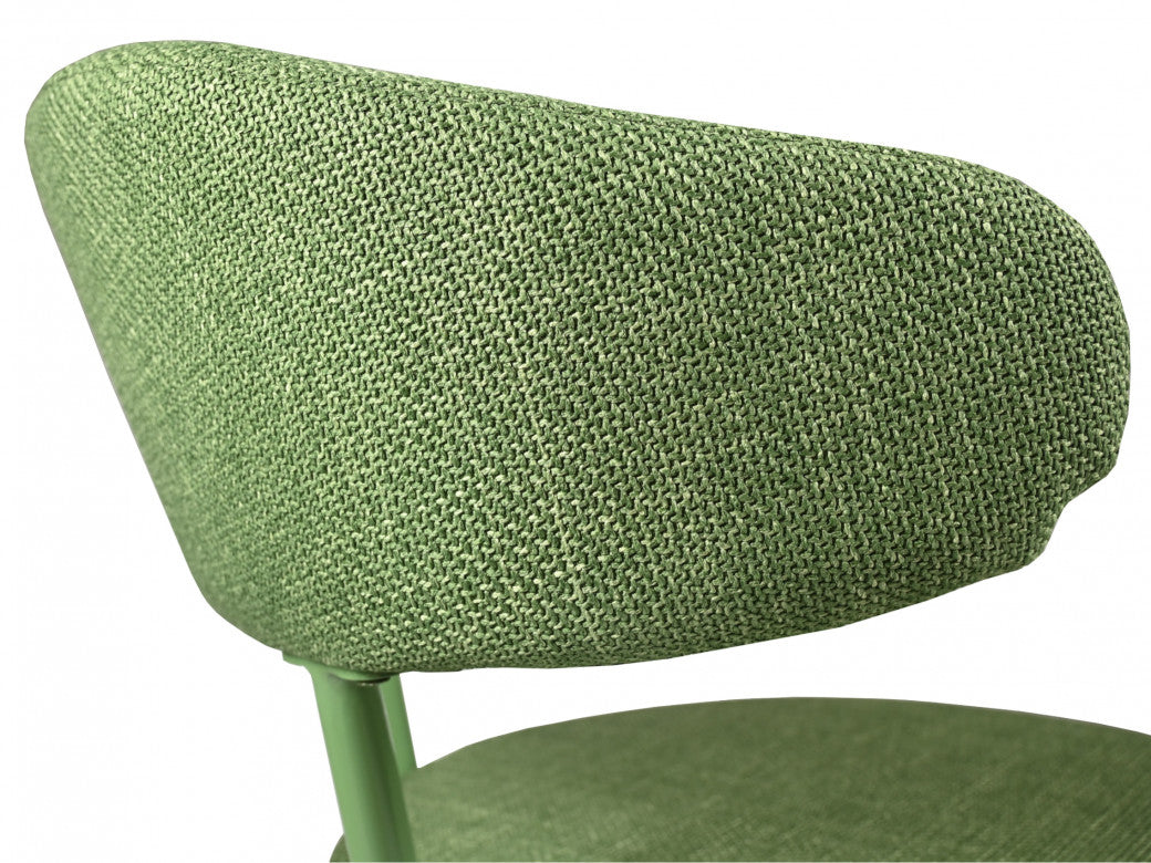 Cannes Dining Chair – Moss | Textured Fabric & Powder-Coated Frame (Set of 2)