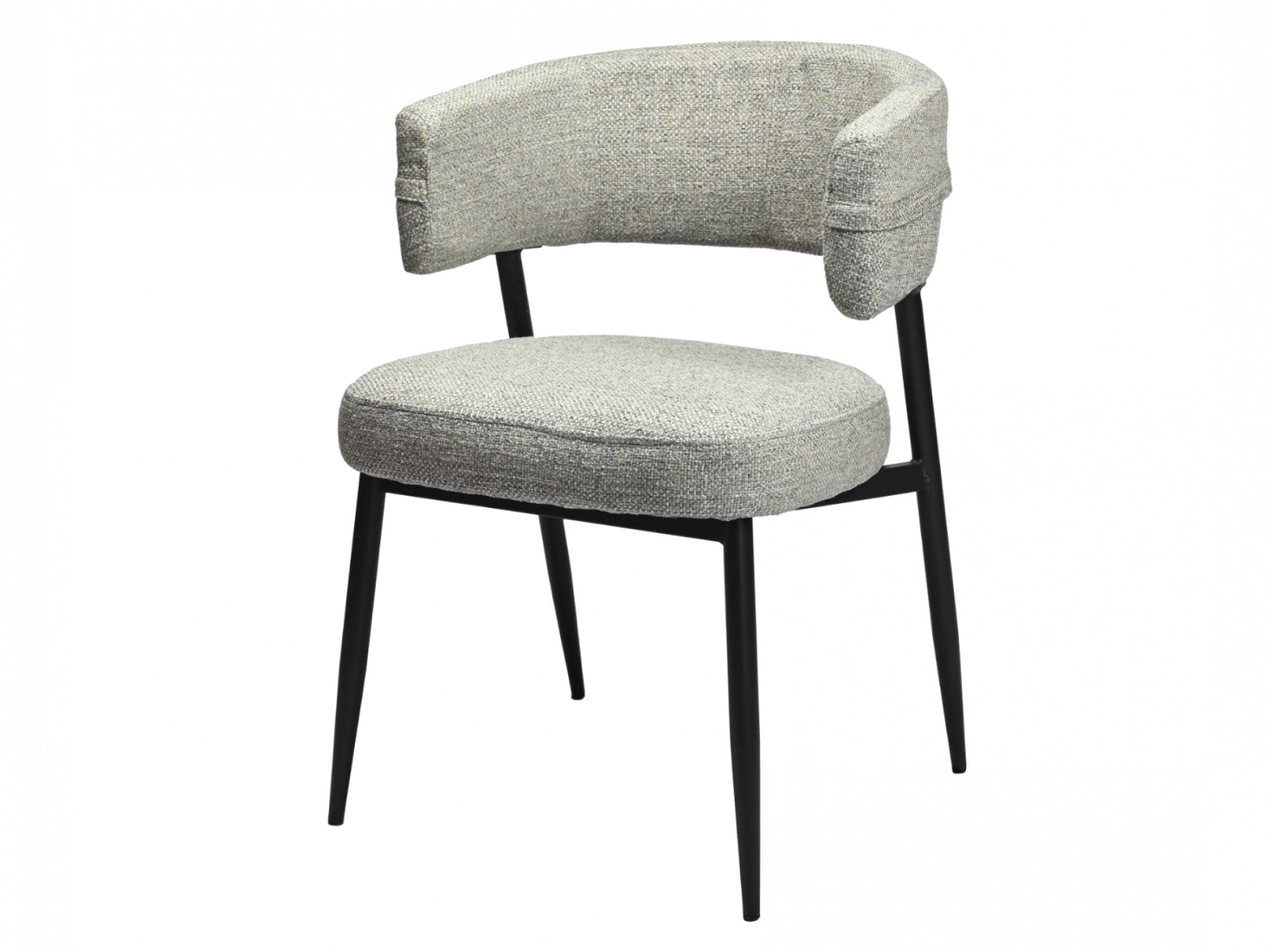 Laurance Dining Chair – Granite | Textured Fabric & Black Frame (Set of 2)