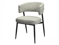 Laurance Dining Chair – Granite | Textured Fabric & Black Frame (Set of 2)
