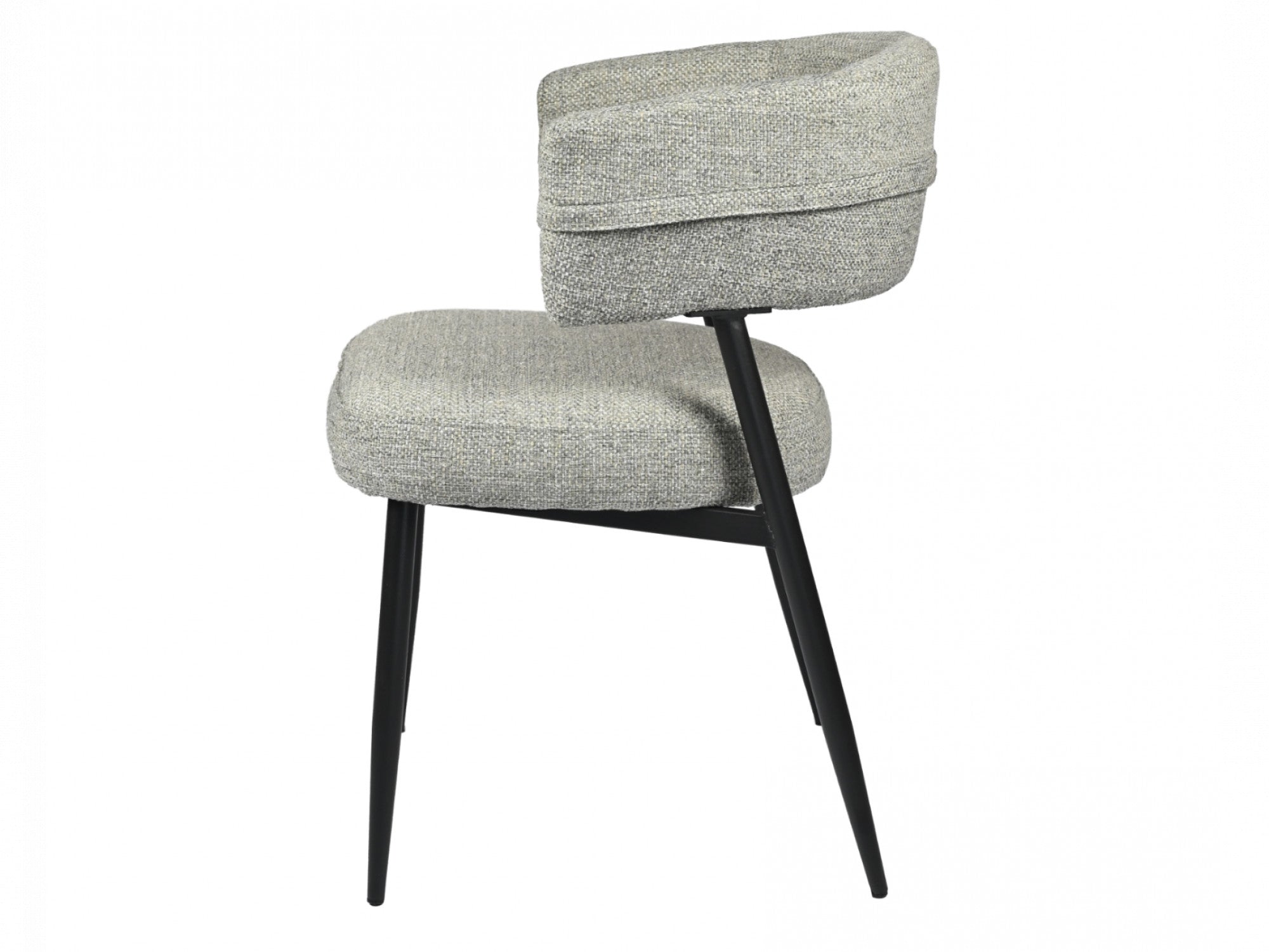Laurance Dining Chair – Granite | Textured Fabric & Black Frame (Set of 2)