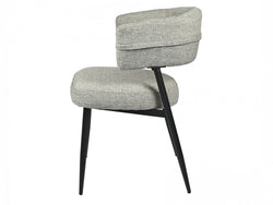Laurance Dining Chair – Granite | Textured Fabric & Black Frame (Set of 2)