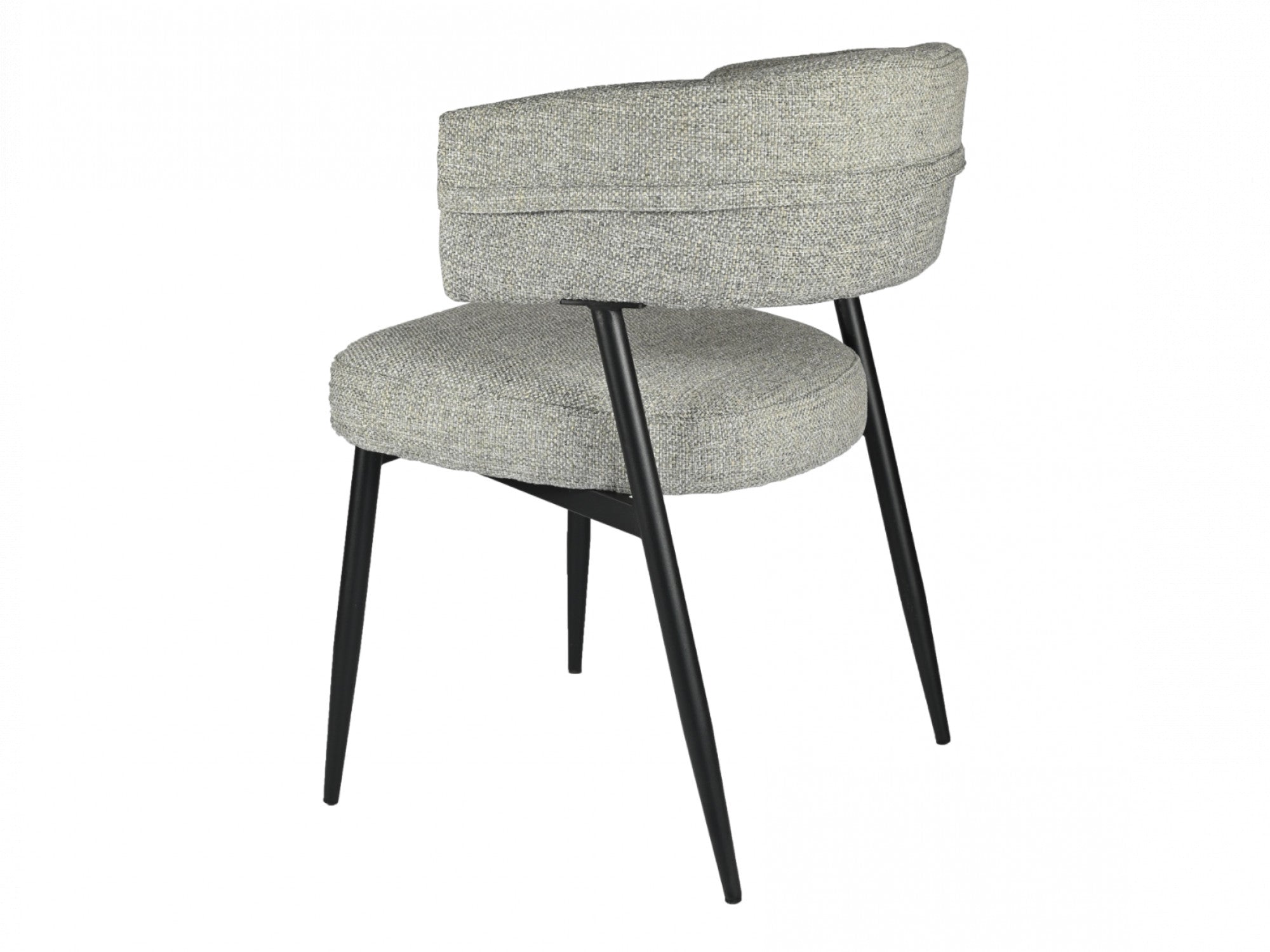 Laurance Dining Chair – Granite | Textured Fabric & Black Frame (Set of 2)
