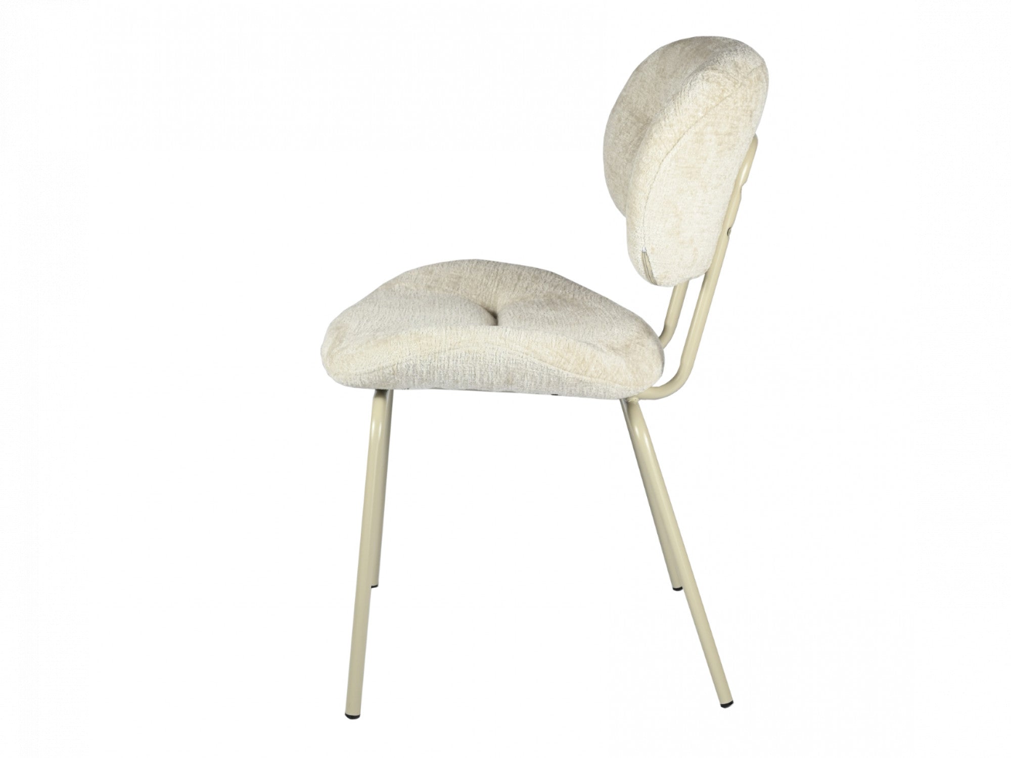 Paris Dining Chair – Pearl | Chenille Fabric & Powder-Coated Frame (Set of 2)