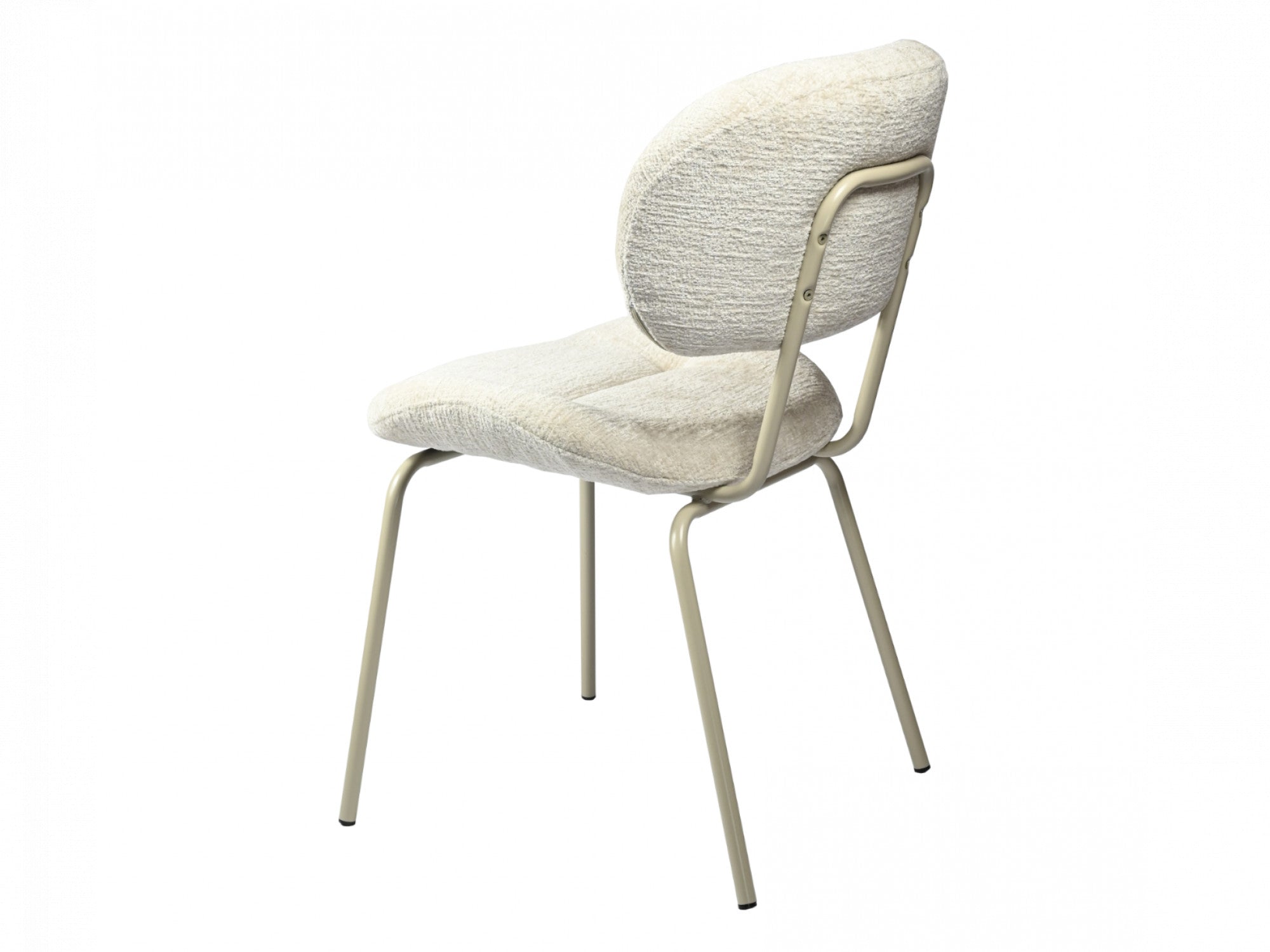 Paris Dining Chair – Pearl | Chenille Fabric & Powder-Coated Frame (Set of 2)