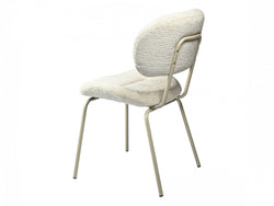 Paris Dining Chair – Pearl | Chenille Fabric & Powder-Coated Frame (Set of 2)