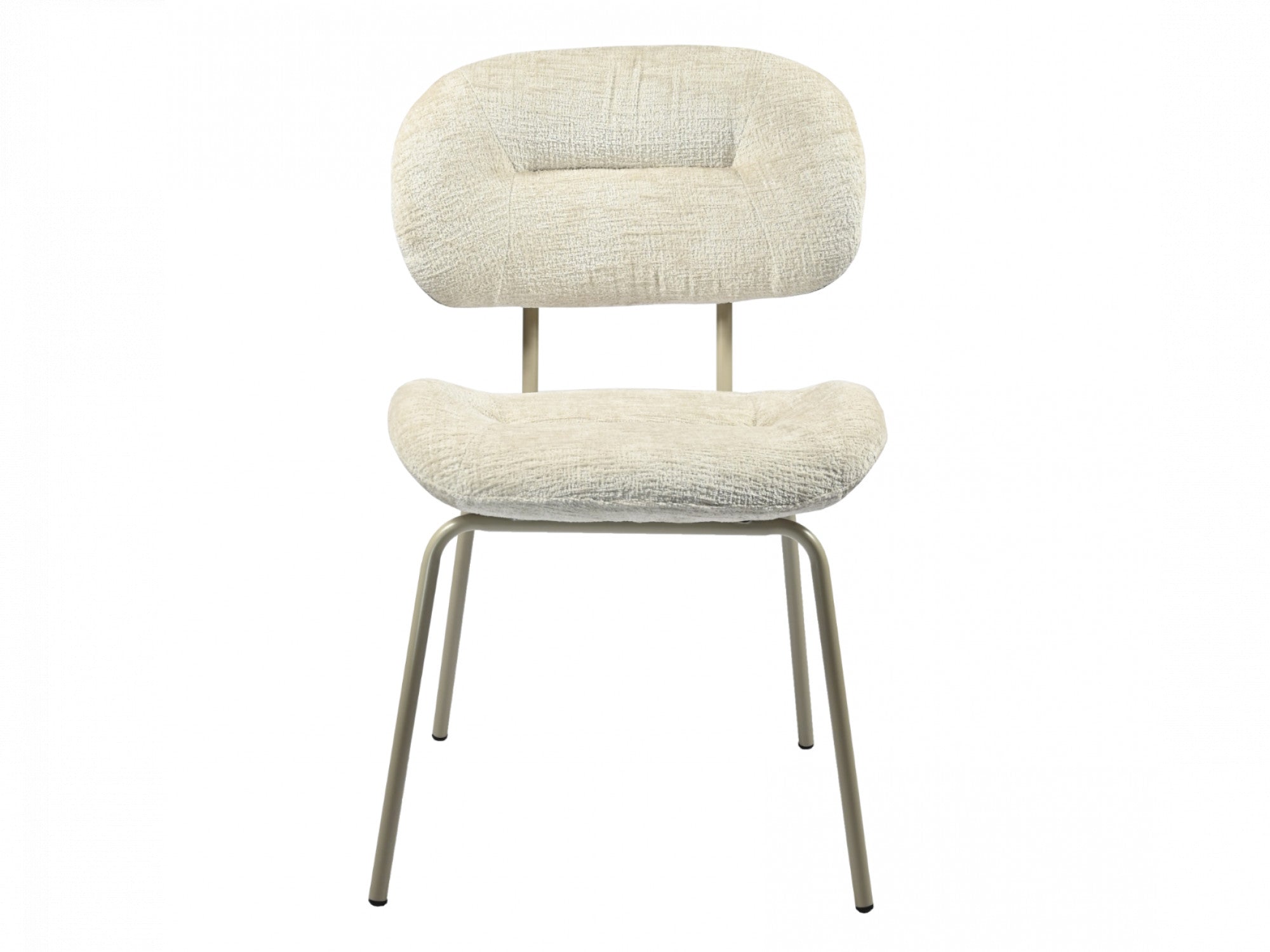 Paris Dining Chair – Pearl | Chenille Fabric & Powder-Coated Frame (Set of 2)