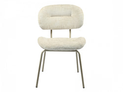 Paris Dining Chair – Pearl | Chenille Fabric & Powder-Coated Frame (Set of 2)