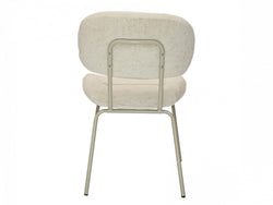 Paris Dining Chair – Pearl | Chenille Fabric & Powder-Coated Frame (Set of 2)