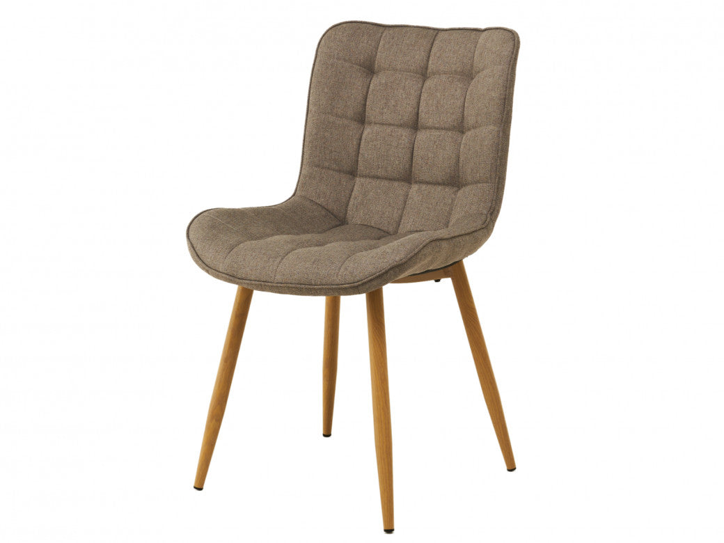 Sydney Dining Chair – Taupe | Textured Fabric & Ash Wood-Effect Frame (Set of 4)