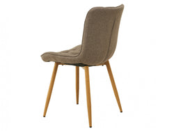 Sydney Dining Chair – Taupe | Textured Fabric & Ash Wood-Effect Frame (Set of 4)