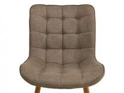 Sydney Dining Chair – Taupe | Textured Fabric & Ash Wood-Effect Frame (Set of 4)