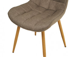 Sydney Dining Chair – Taupe | Textured Fabric & Ash Wood-Effect Frame (Set of 4)