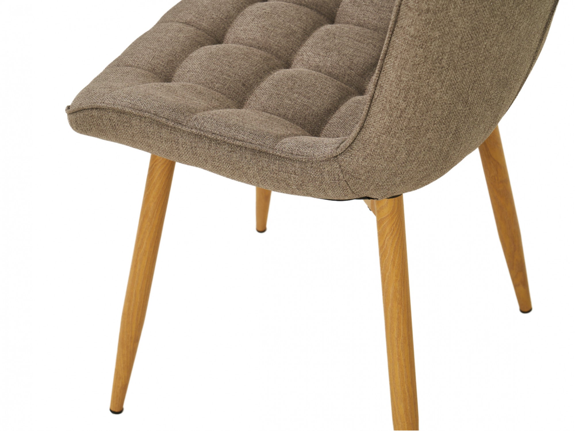 Sydney Dining Chair – Taupe | Textured Fabric & Ash Wood-Effect Frame (Set of 4)