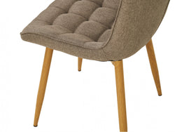 Sydney Dining Chair – Taupe | Textured Fabric & Ash Wood-Effect Frame (Set of 4)